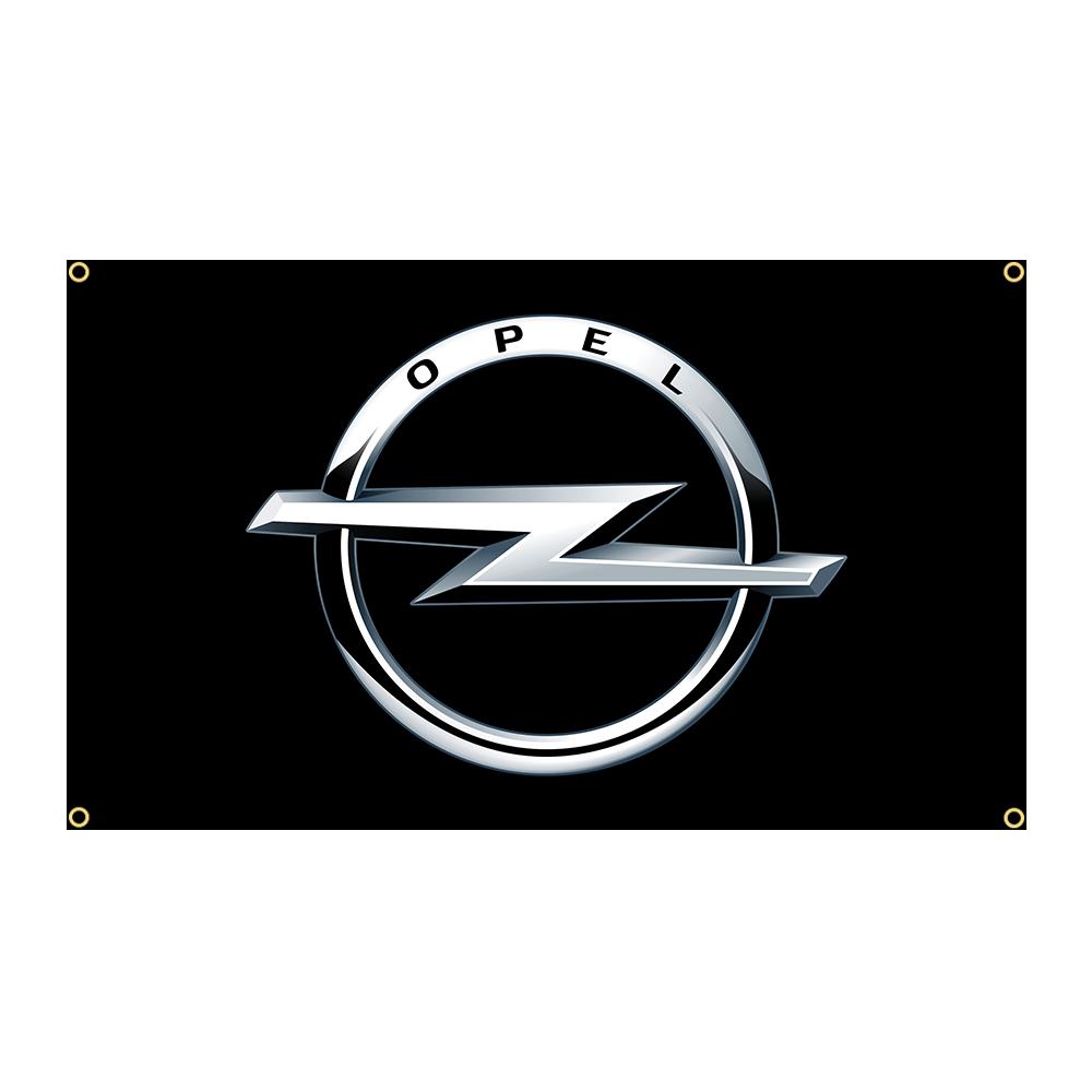 90x150cm Opels Motor Sport Metal Logo Flag Polyester Printed Garage or Outdoor Decoration Banner Tapestry