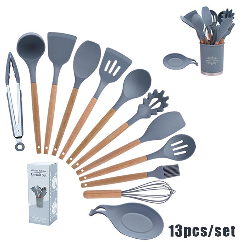 Cooking Tool Sets Non-toxic Cooking Baking Kitchen Tools Utensils Silicone Shovel Spoon Scraper Brush Spade Whisk Turner