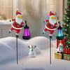 Lawn Decorative Light Solar Santa Claus Watering Can LED Light Solar Powered Outdoor Waterproof Christmas Pathway Decoration