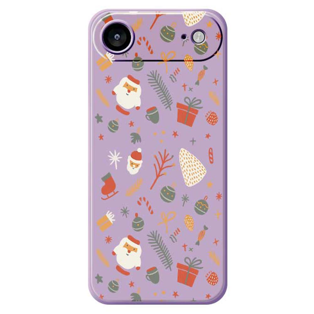 

For iPhone 17 Air Case Candy Gifts Pattern Printing Straight Edge TPU Phone Back Cover Purple