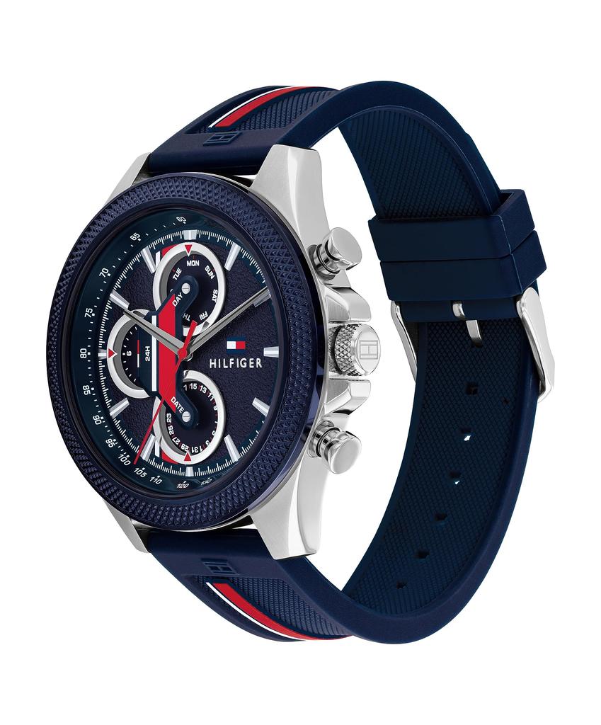 [Tommy Hilfiger][Authentic] Men's Watch, Navy Dial, Silicone Strap, 1792083