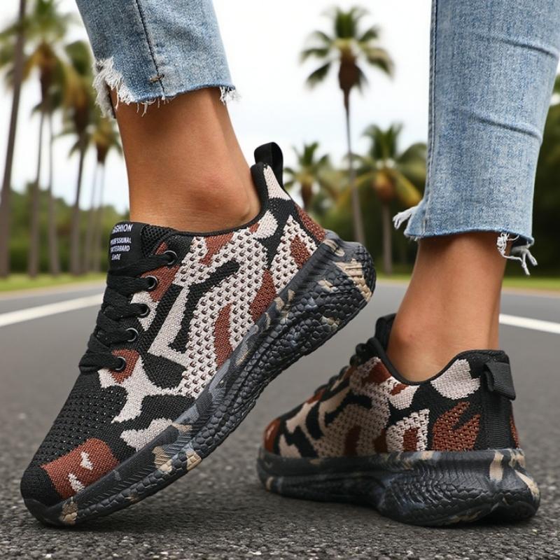 Mesh Camouflage Women'S Sneakers Anti Slip Wear-Resistant Casual Outdoor Hiking Shoes Breathable Camping Shoes Sneakers Women