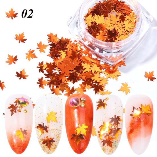 Glitter Gradient Maple Leaf Nail Art Sequins Applique Christmas Decor
