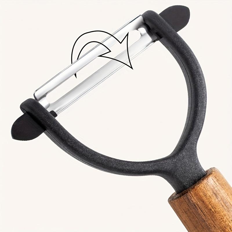 P/Y-Shaped Vegetable Peeler Stainless Steel Wooden Handle Peeler Handheld Potato Fruit Skin Slicer Fruit Vegetable Kitchen Tool