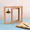Square Wooden Picture Frame Double-Sided Decorative Frame Novel Flip Photo Frame  Bedroom