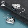 925 Sterling Silver Hollow Heart Drop Earrings For Lady Elegant Exquisite Jewelry Accessories Birthday Anniversary Party Gift
