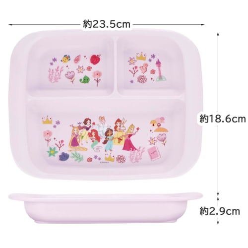 Skater Baby Tableware Lunch Plate for Children Antibacterial Plastic 470ml Disney Princess XP7AG-A