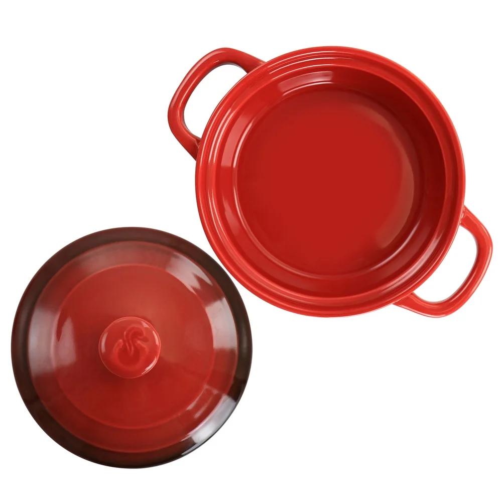 Oven Safe Mini Casserole Dish with Lid Gradient Design Perfect Dips Puddings Side Dishes Easy Transport