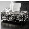 Relief Pattern Glass Tissue Boxes Paper Towel Napkin Holders Home Living Room Desktop Toilet Box Storage Containers