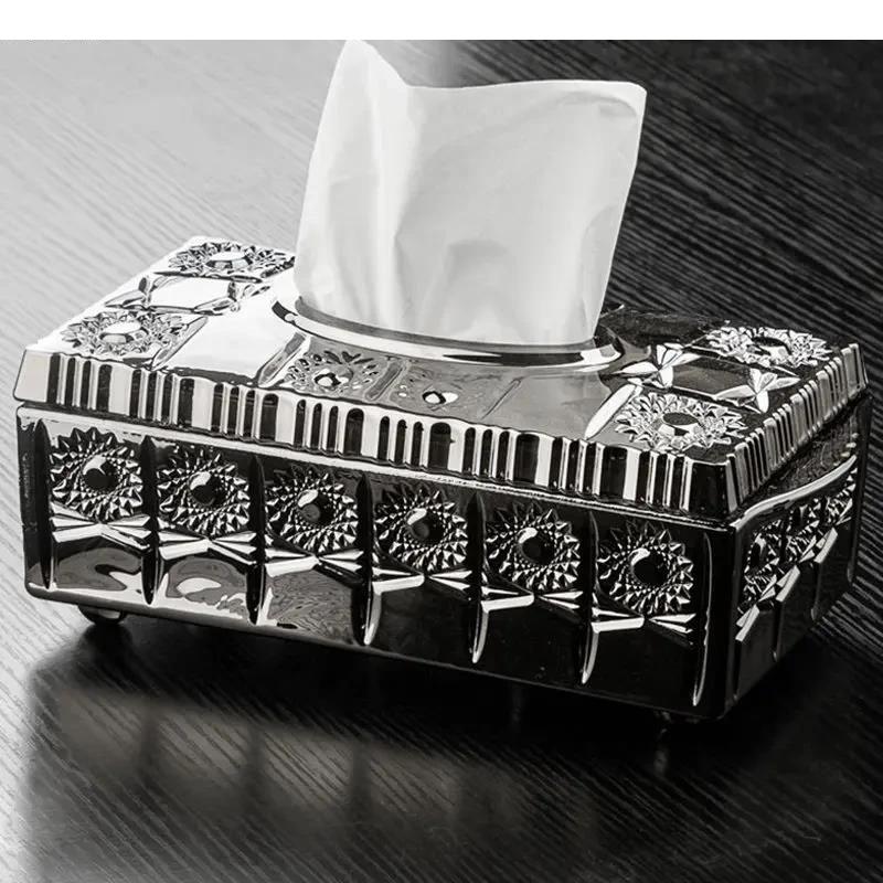 Relief Pattern Glass Tissue Boxes Paper Towel Napkin Holders Home Living Room Desktop Toilet Box Storage Containers