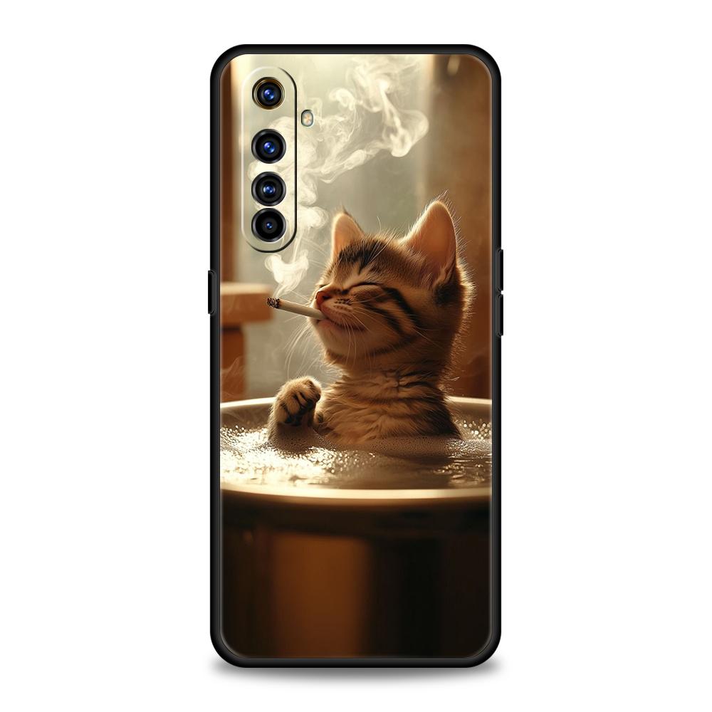 

Phone Case For Oppo A17 A31 A54 A57 A78 A79 A80 A98 Find X5 X6 Reno 7 8 10 11 12 13 F Pro 5G Soft TPU Fashion Kitten Smoking Bag oppo A79 5G
