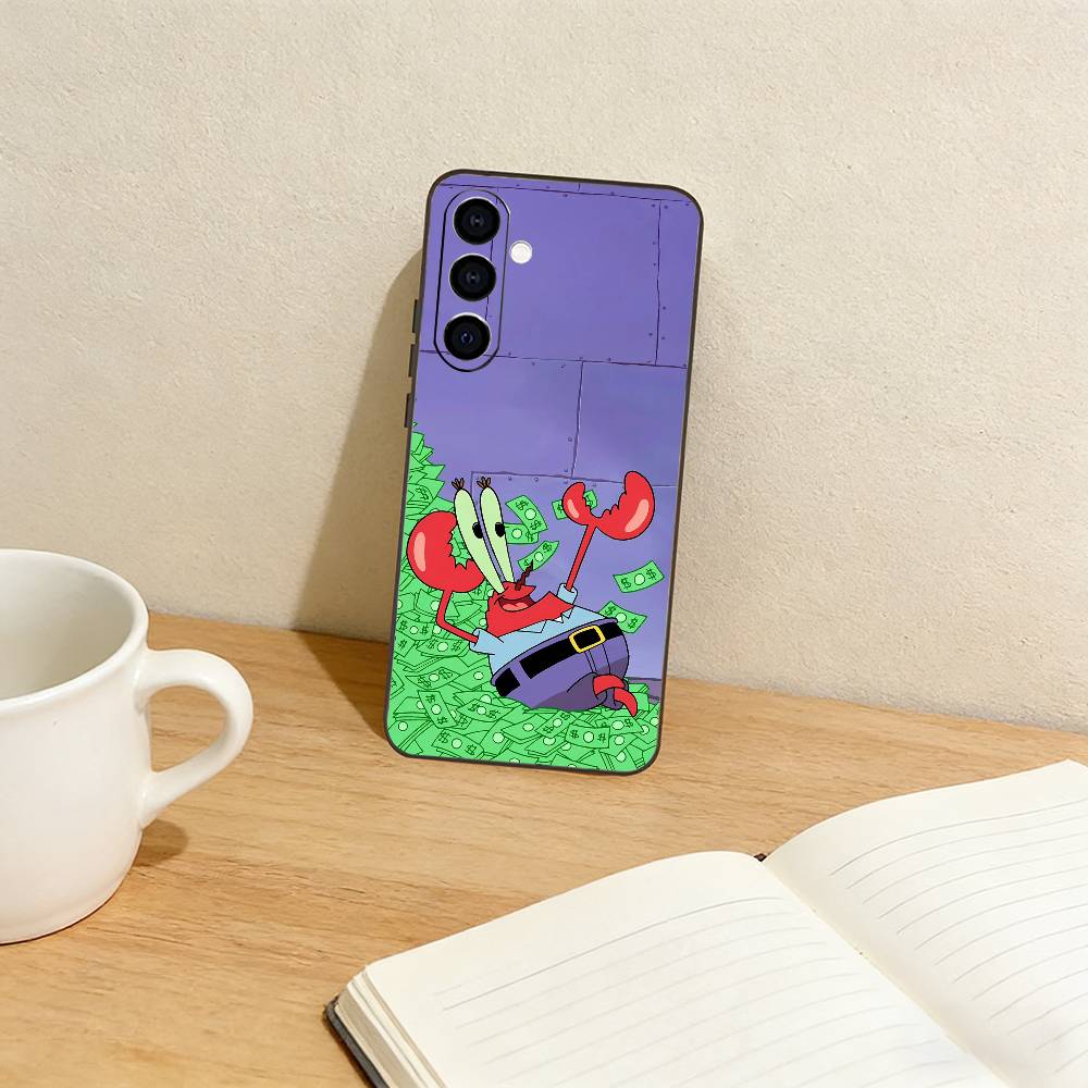 Animation S-Sponge Funny B-Bob Phone Case For Samsung Galaxy A73,A72,A71,A70,A53,A52,A51,Others Soft Black Cover Samsung a21s