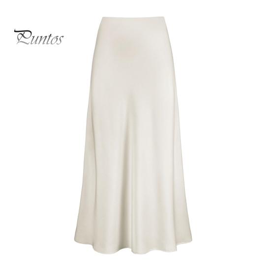 

Весна-лето макси-юбка женская с высокой талией шелковистая текстура длинная юбка однотонная гладкая атласная длинная юбка «рыбий хвост» S белый