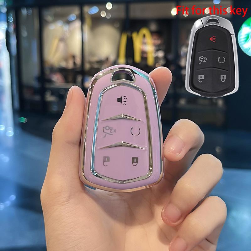 4 5 butoane NOU TPU husă pentru chei inteligente de mașină Geantă pentru chei pentru Cadillac ATS CT6 CTS DTS XT5 Escalade ESV SRX STS XTS ELR 2014 - 2018