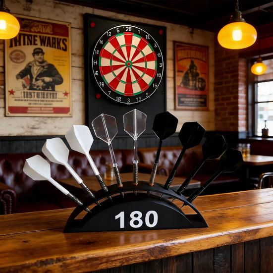 3D Printed Dart Stand 9 Fully Assembled Steel Soft Tip Dart Holder Heavy Duty Space Saving Tabletop Dart Organizer Storage Rack