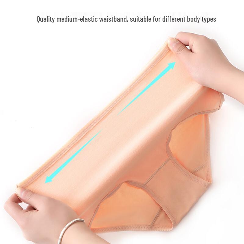 Langsha Women's 4-Pack Cotton Mid-Waist Briefs