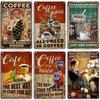 Artisian Coffee Metal Plaque Cute Animal Tin Sign Drinking Funny Decorative Plate Wall Decor Garage Bar Pub Club Hotel Cafe