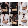 Women's fashionable wide shoulder strap cylindrical bag retro printed pillow bag shoulder bag crossbody bag