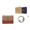 Coach Parker 18 Nieten Kamelienblüten Kette Klappe Umhängetasche Beschichtetes Canvas und Kalbsleder Umhängetasche Kleine Damen Umhängetasche Khaki Braun 30592-B4RU