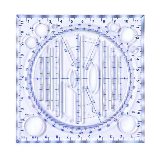 Precision Scale Measuring Ruler Round Corner Plastic Wide Application Geometric Ruler Drafting Tools