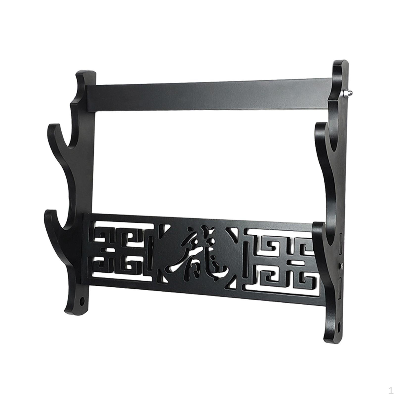 Держатель кронштейна для самурайского меча, настенная стойка для китайской флейты, декоративная для домашнего офиса 2 Tiers