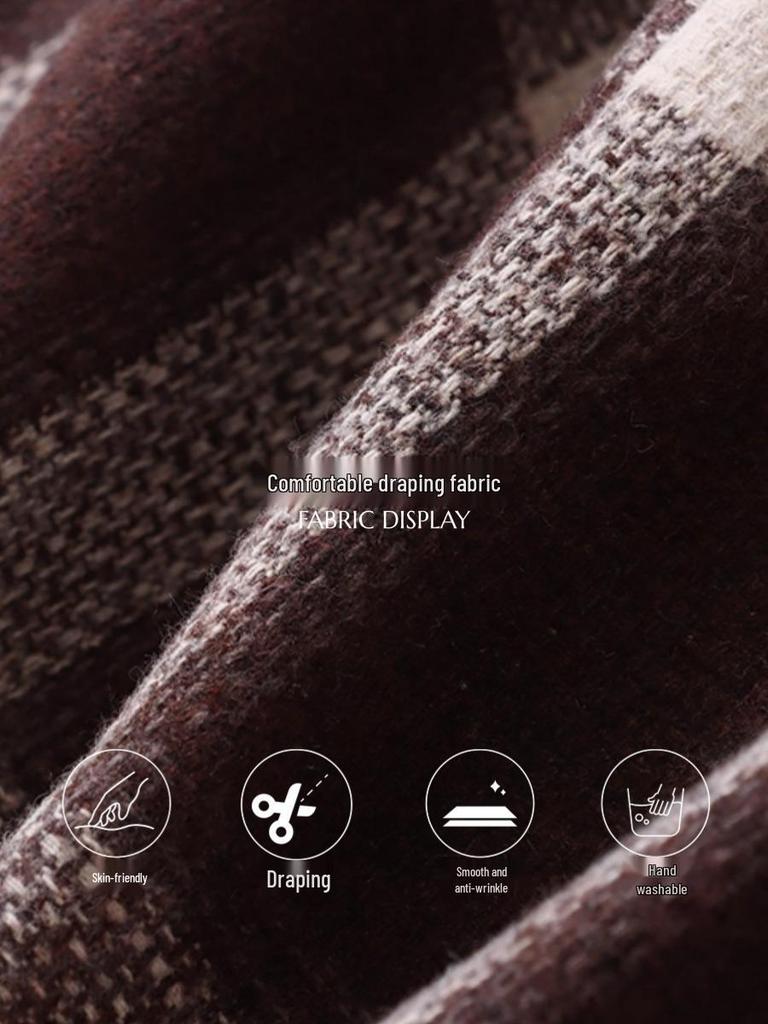 Mochie Early Spring Korean Retro Plaid High-Waist A-line Skirt MQ1094