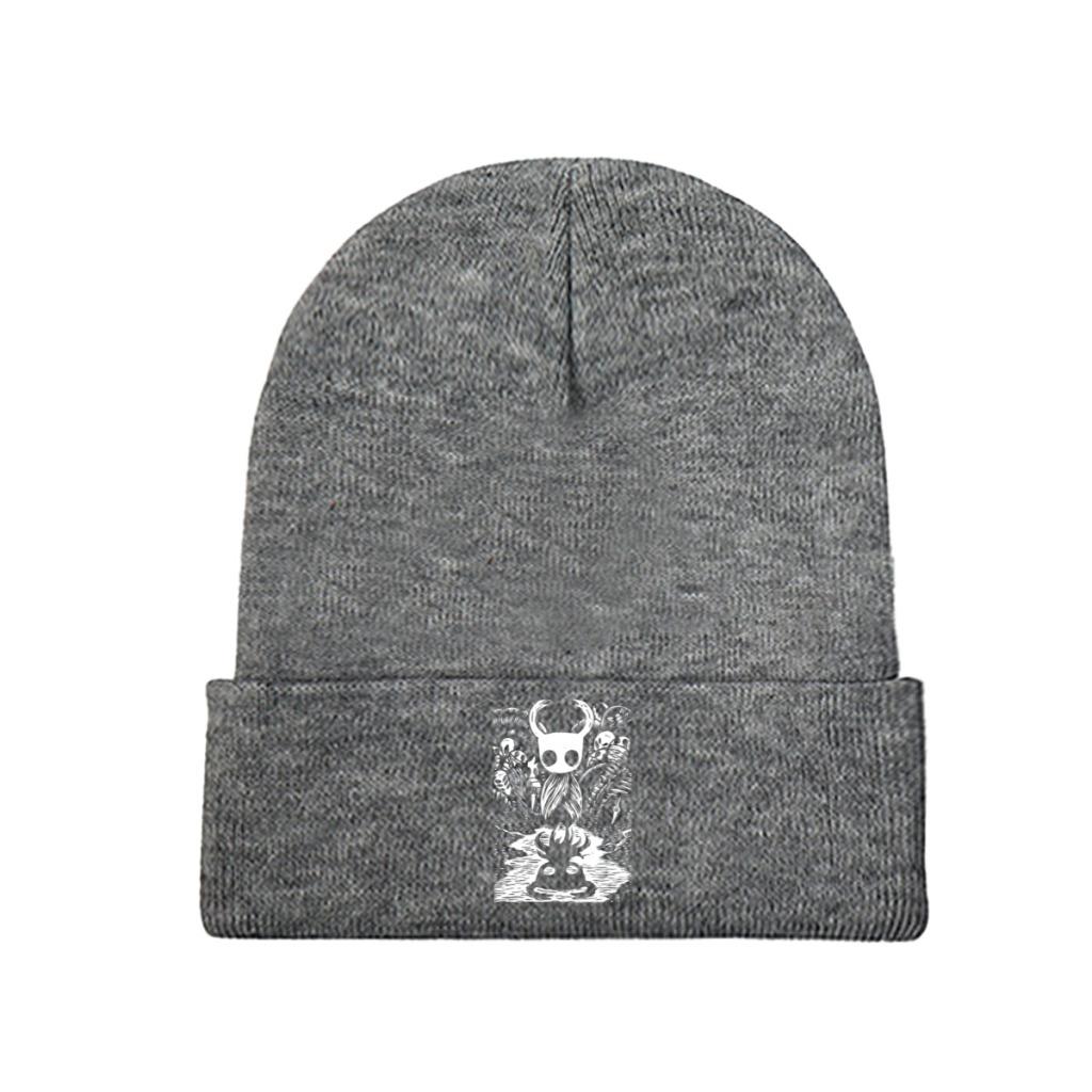 Ghost Art Hollow Knight Game Knitted Caps for Women Unisex Beanies Winter Hat Polyester  Hip Hop Cap
