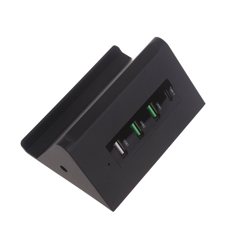 Portable DC Converter with Battery Clip, 12V/24V to 5V 4-Port USB Charger Multiport Power Adapter for Smart Phone Tablet