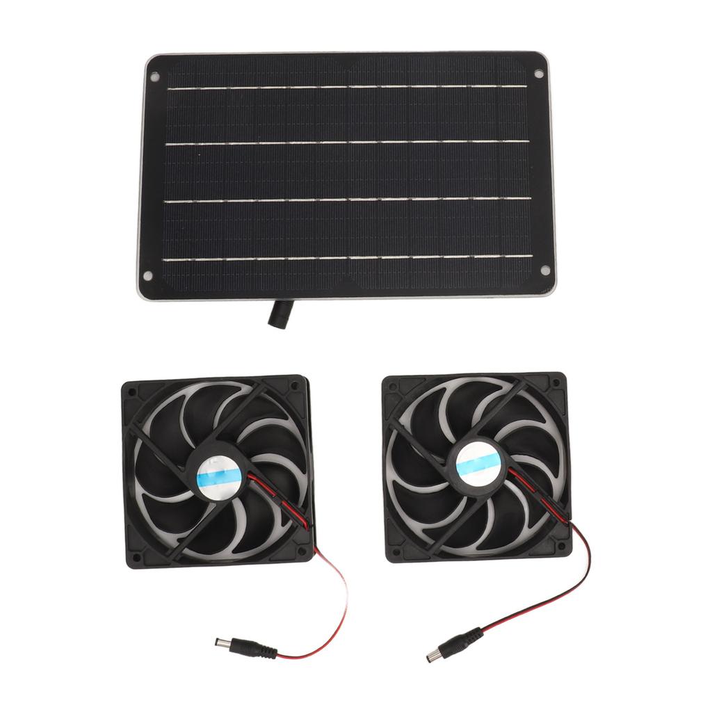 20W Solar Panel Fan Kit Heat Dissipation Ventilation Solar Powered Dual Fan with Switch for Chicken