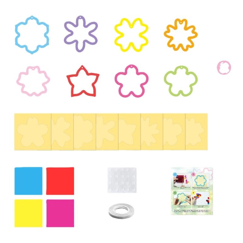 Suncatchers Crafts Safe Paper Cutting Craft Set For Children Window Painting Activity Family Bonding Project