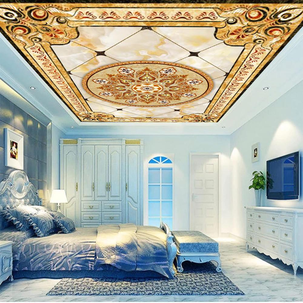 3d Wallpaper Classical European Style Ceiling Wall Mural Living Room Bedroom European Decoration Ceiling Mural