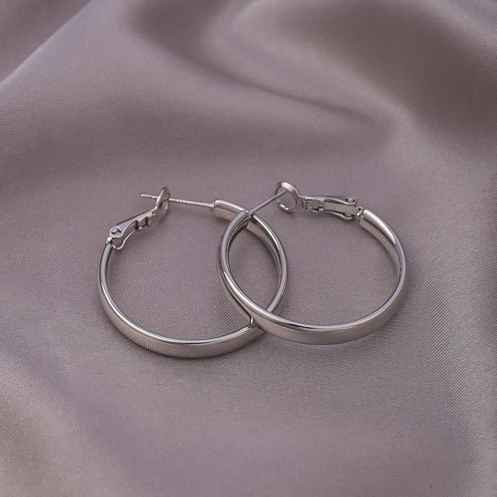 Elegantní náušnice s jehličkou ze stříbra 925: Všestranné francouzské kruhy v měděné barvě s více styly pro sofistikovaný vzhled