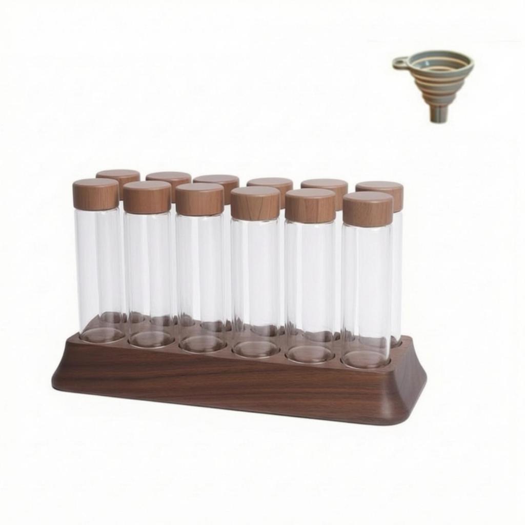 Coffee Bean Display Base with Glass Tubes Minimalist for Kitchen Counter
