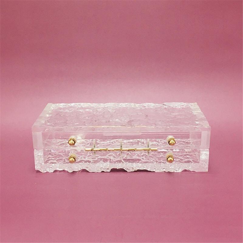 Women Luxury Acrylic Evening Bag Famous Brand Clutch Purse Transparent Handbags Wedding Party Prom Chain Shoulder Crossbody Bags