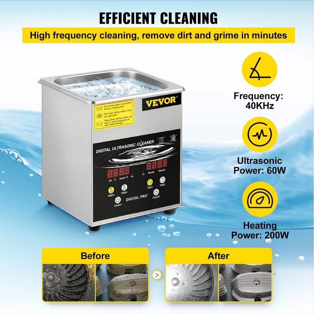 2L Ultrasonic Cleaner Cleaning Machine For Jewelry Stainless Steel