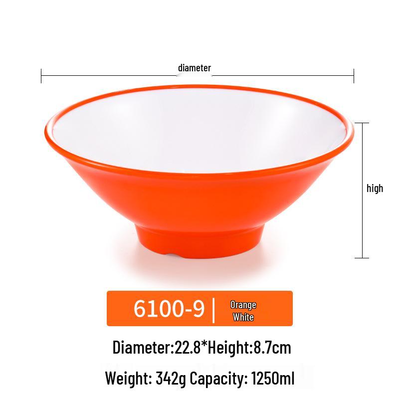 Große Melamin-Ramen-Schüssel für Nudelläden - Konische Luosifen, Mala Tang, Suppen- & Reispudding-Schüssel