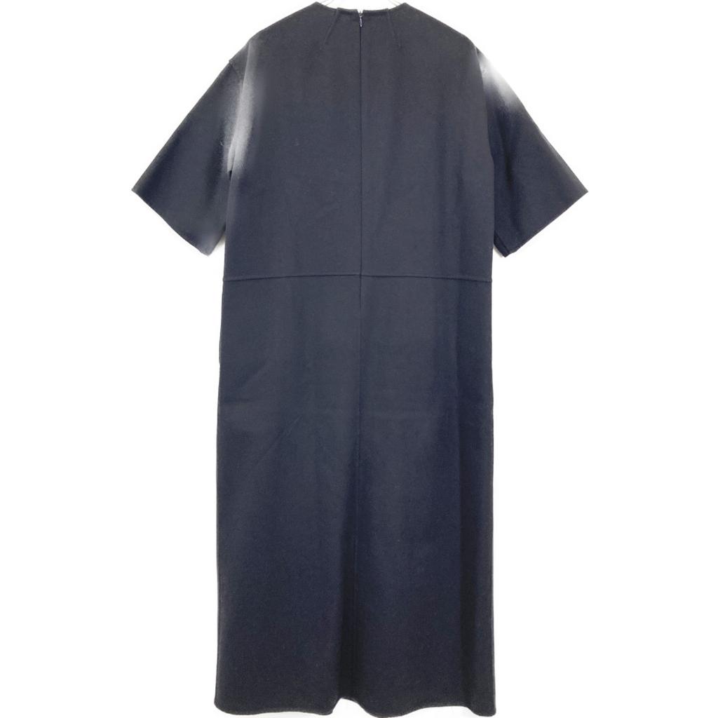 BLAMINK Black wool V-neck long dress dress 38 blackUsed