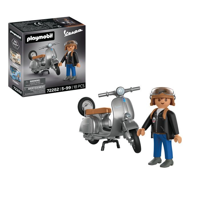 PLAYMOBIL 72282 Vespa 80ème anniversaire : Style Original, 18 pièces, Adulte, Kidulte, Classic cars, dès 14 ans