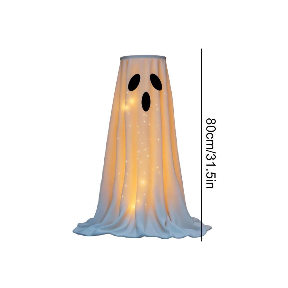

Halloween Lighted White Cloth Ghost Candy Bowl Indoor & Outdoor Decor Scary Standing Ghosts Decor for Front Door Porch Yard білий