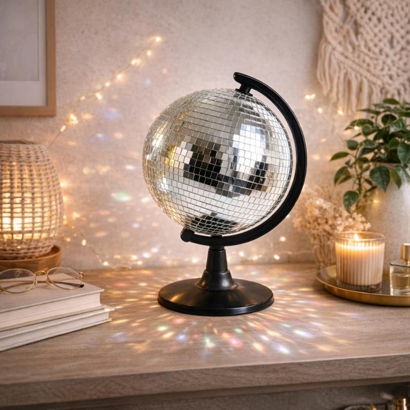 Σφαίρες Disco Μπαλόνι Αγάλματα Καθρέφτης Σφαίρα Disco Μπαλόνι Γλυπτό με Βάση Διακοσμητικά Γραφείου Στολίδι για Κεντρικά Τραπέζια