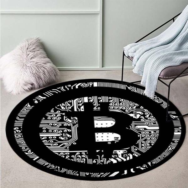 Bitcoin Carpet Non-Slip Round Carpet Floor Mats Printed Area Rug For Bedroom Home Decorative