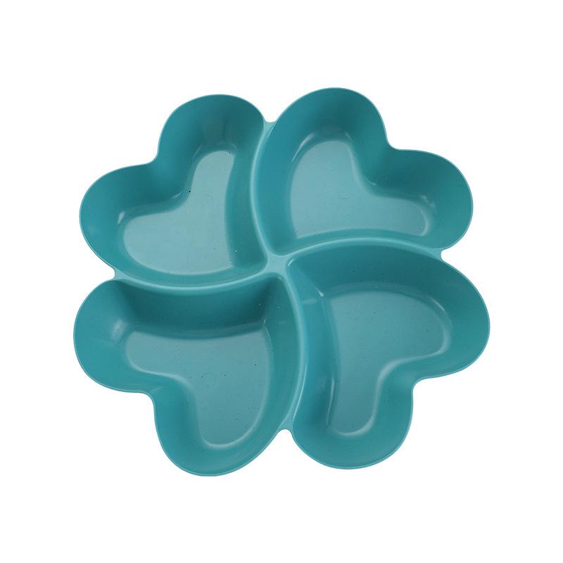 Four-Leaf Clover Drop-Resistant Divided Snack & Fruit Plate