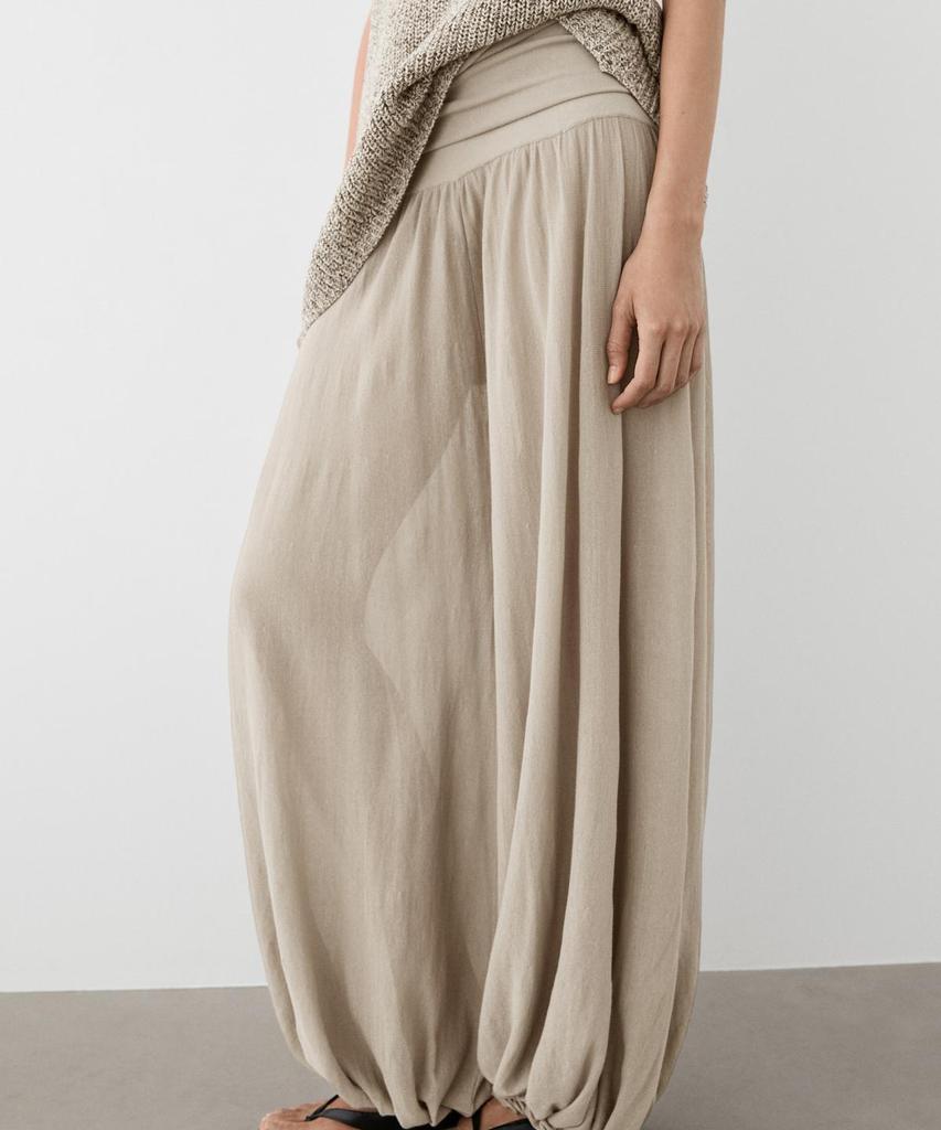 Masimodutti Wide Waistband Sarouel Pants