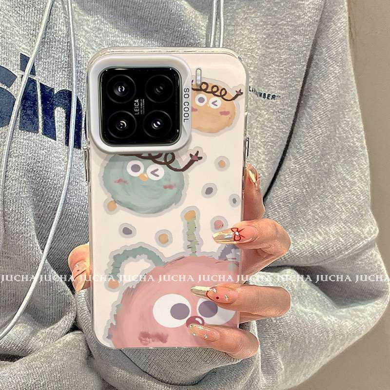 Xiaomi 17 Pro High-End Pink Little Monster Anti-Drop Phone Case