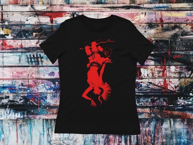 Punk Girl Mohawk T-Shirt | Goth Punk Aesthetic Top | Grunge Style Gothi L