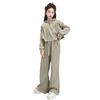 Abbigliamento Primaverile per Ragazze Felpa con Cappuccio Completo Ragazze Eleganti Pantaloni Dritti a Gamba Larga Bambini Grandi Autunno Completo Due Pezzi