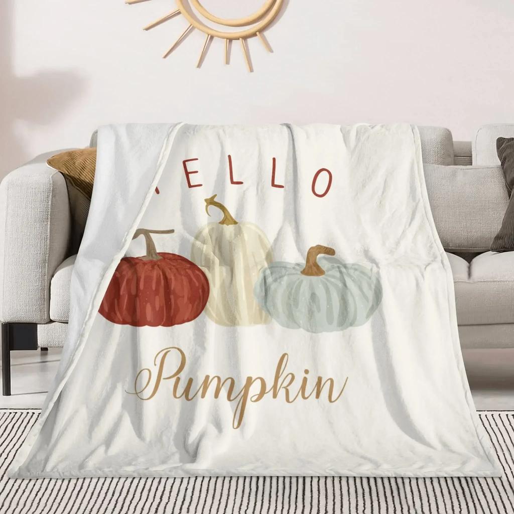 Halloween Throw Blanket for Couch Bed Halloween Fall Thanksgiving Gift Blanket Pumpkin and Ghost Print Blankets Sofa Blankets#(1)