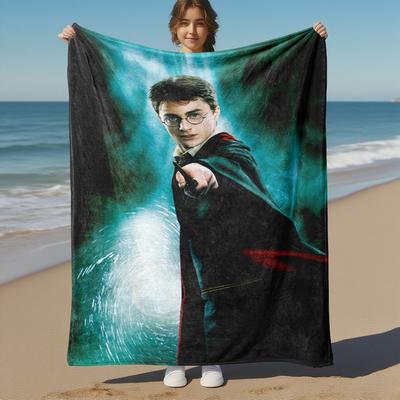 1pc Harry Potter Wand Magic Outdoor Flannel Throw Blanket All-Season Soft Warmth, travel,Gift for Home Decor-1031262
