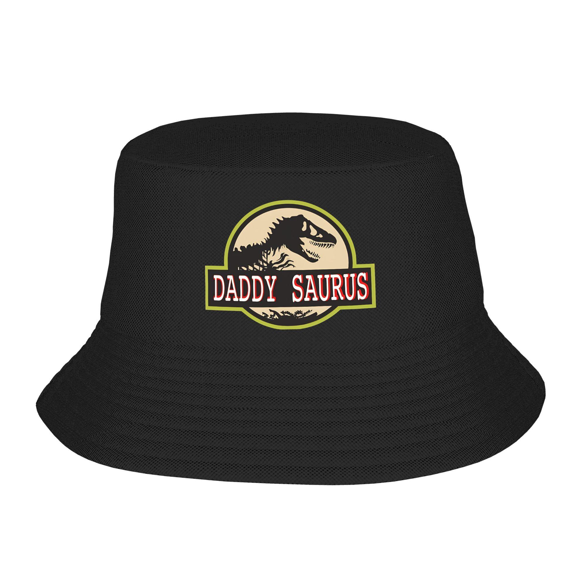 Daddysaurus Bucket Hat Summer  Casual FisherUnisex Hats For Unisex Personality Travel Hiking Caps Hawaii Graphic Sun Hats One Size