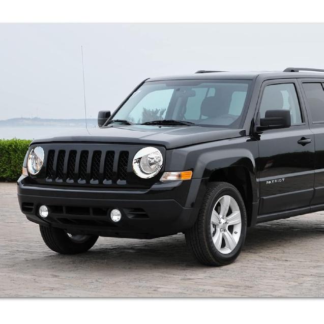 Front Light Headlight Bezels Ring Cover Trim Fit for 2011-2017 Jeep Patriot